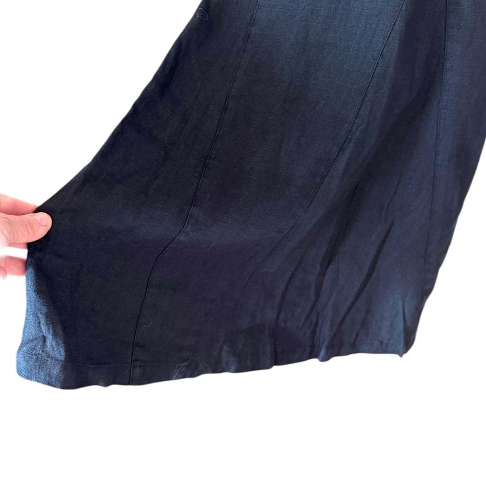 São Paulo Black Linen Wide Leg Pants Size 14 - Picture 5 of 5